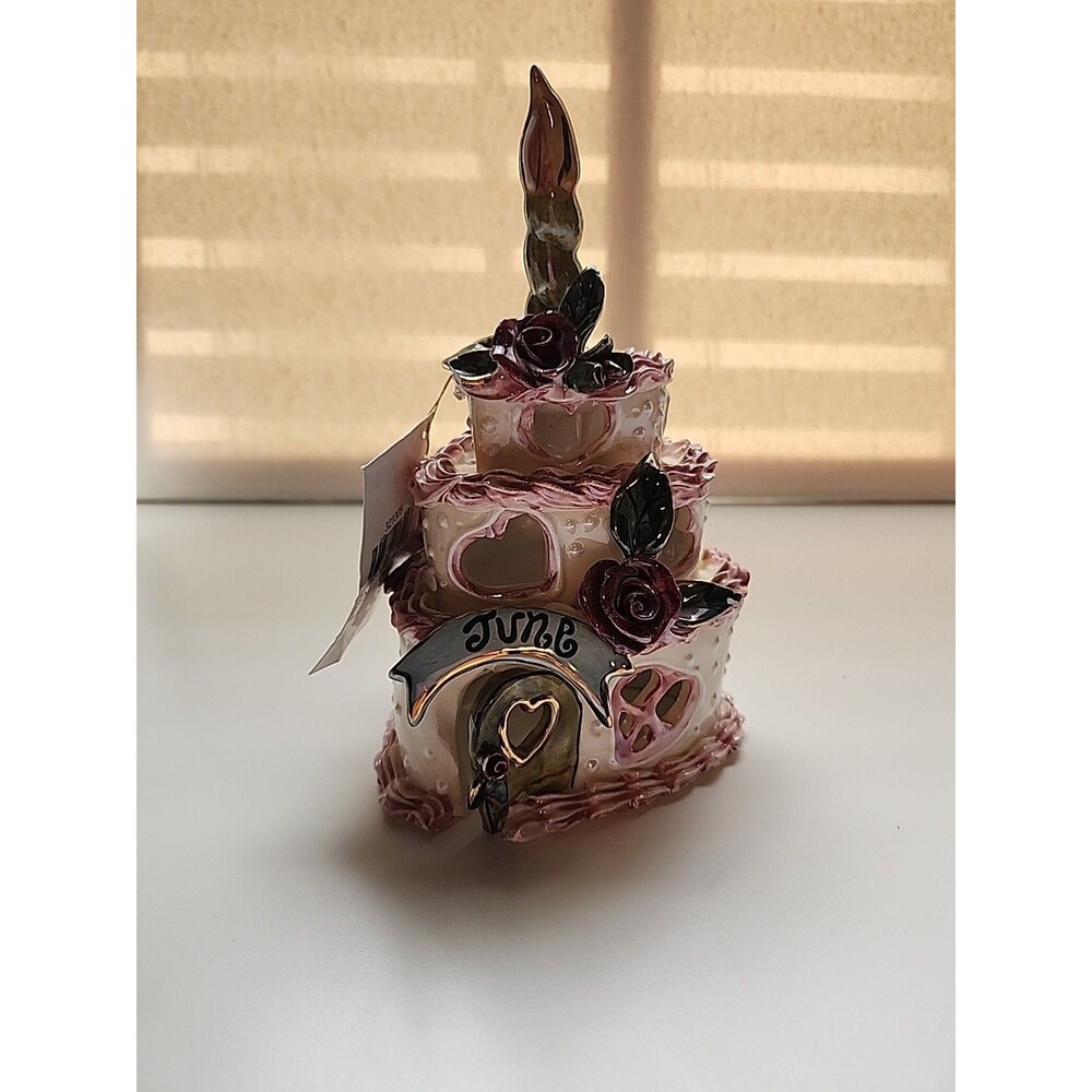 June - Clayworks By Heather Goldminc - Blue Sky 2001 Collectible Tea Light Cover